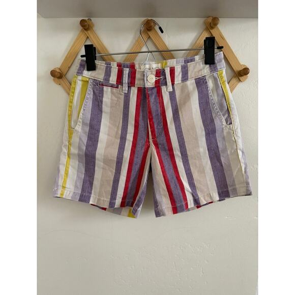 Anthropologie Chino Shorts Women's 25 Relaxed Multi Color Stripes Pockets - Picture 2 of 9